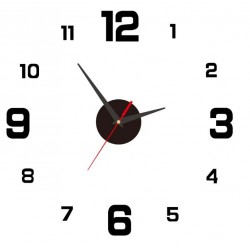 DC-163 Светещ модерен стенен часовник - Черен