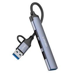 HUB Ldnio DS64U 4в1 USB-C+USB КЪМ 4xUSB 480MB/ps