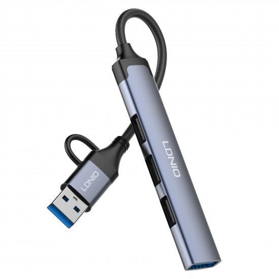 HUB Ldnio DS64U 4в1 USB-C+USB КЪМ 4xUSB 480MB/ps