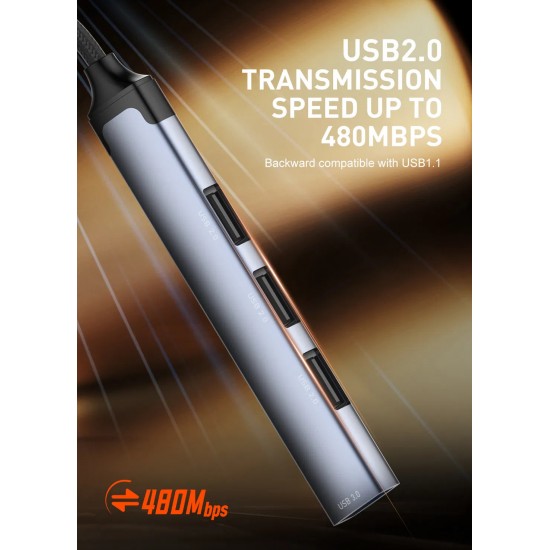 HUB Ldnio DS64U 4в1 USB-C+USB КЪМ 4xUSB 480MB/ps