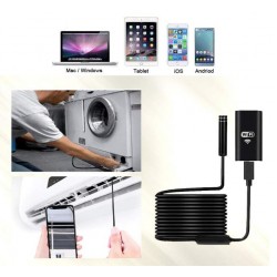 WIFI Ендоскопска камера 8 мм обектив HD720P Безжична ендоскопия Дренажна тръба Инспекция на двигателя Бороскоп LED Водоустойчив 5М дължина на кабел