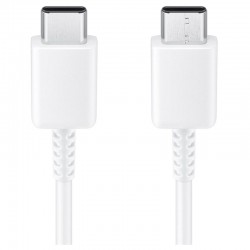 Оригинален Samsung КАБЕЛ (25w) USB-C to USB-C (1m) - Бял (плик) EP-DA705BWEGWW-BULK