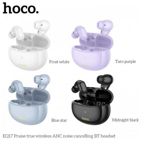 EQ17 TWS Истински безжични Bluetooth слушалки ANC Noise Canceling - Черен