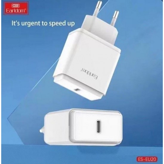 EARLDOM EU20 20W PD Адаптер с 1изх. PD USB-C 