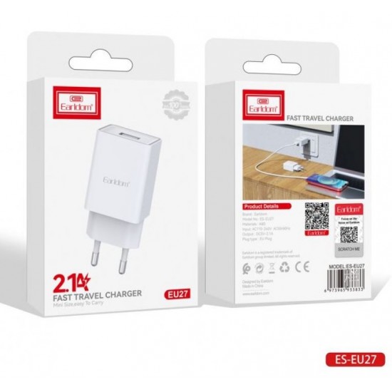 EARLDOM EU27 Адаптер с 1изх. USB 2.1A
