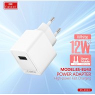 EARLDOM ES-EU43 (EU) USB-A Адаптер 2.4A(12W), бяло