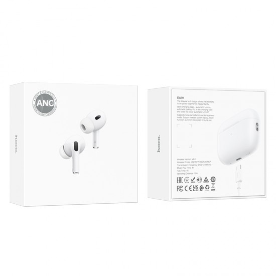 HOCO EW94 TWS Bluetooth слушалки с ANC шумопотискане, Transparency Mode, Bluetooth 6.0