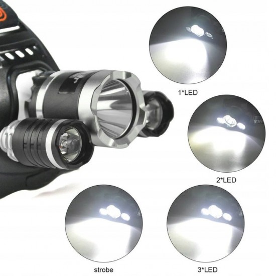 LED челник F-6 USB, 4 режима, регулируем, за риболов и работа
