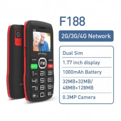 Мобилен телефон IPRO F188+БГ МЕНЮ /2G/32+64MB/1.77inch/0.08MP/1000mAh/Dual Sim/Фенер - Черен
