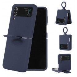 Z15 Silicone case+Пръстен за Samsung Z Flip 4 от 2 части - Черен