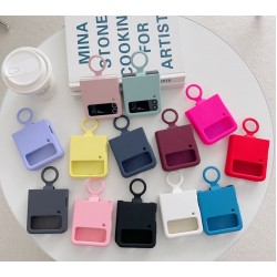 Z15 Silicone case+Пръстен за Samsung Z Flip 4 от 2 части - Зелен