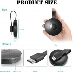 G2 Безжичен HDMI дисплей донгъл 1080P – съвместим с iOS, Android, Windows, Mac – прехвърляне на екрана към телевизор или проектор