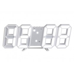 GH8018 Дигитален светещ в БЯЛО LED часовник / Аларма 