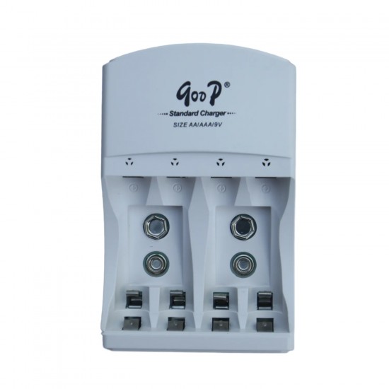 GD-C804HV1 – GOOP Зарядно устройство за батерии AA/AAA и 9V Ni-MH/Ni-CD с 4 независими слота и LED индикатор
