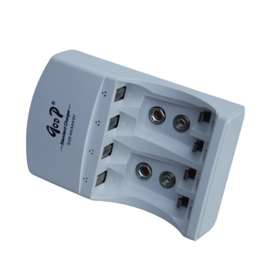 GD-C804HV1 – GOOP Зарядно устройство за батерии AA/AAA и 9V Ni-MH/Ni-CD с 4 независими слота и LED индикатор