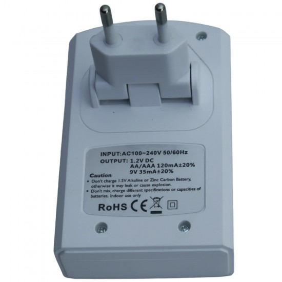 GD-C804HV1 – GOOP Зарядно устройство за батерии AA/AAA и 9V Ni-MH/Ni-CD с 4 независими слота и LED индикатор