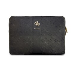 9853 GUESS COMP. SLEEVE PEONY PU 4G & CLASSIC LOGOS STRIPE BLACK 14/15"