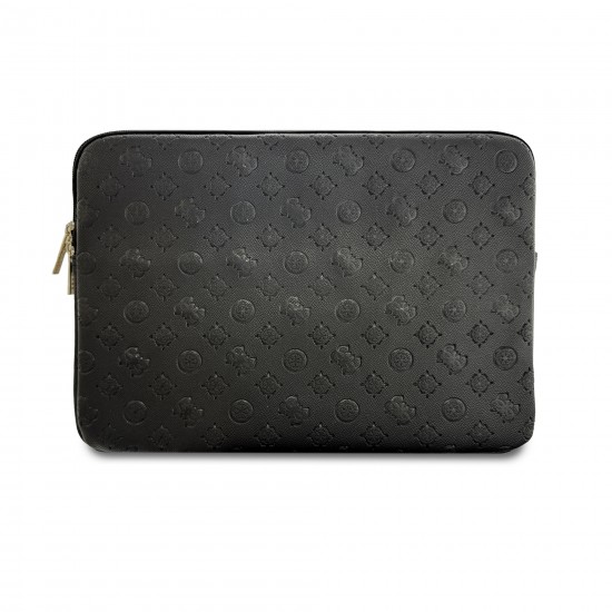 9853 GUESS COMP. SLEEVE PEONY PU 4G & CLASSIC LOGOS STRIPE BLACK 14/15"