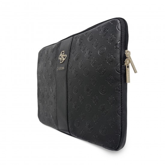 9853 GUESS COMP. SLEEVE PEONY PU 4G & CLASSIC LOGOS STRIPE BLACK 14/15"