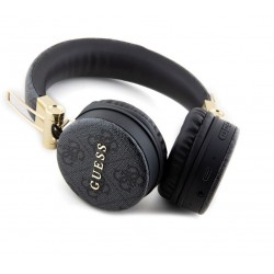 0240 Guess Bluetooth Headphones - 4G Metal Logo - Black and grey