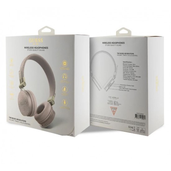 0264 Guess Guess Bluetooth Headphones - 4G Metal Logo - PinkBluetooth-Apple-Roze