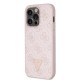 6641 GUESS HC PU LEATHER 4G LOGO STRASS PINK IP14 PRO