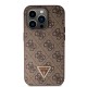 6368 GUESS HC PU LEATHER 4G LOGO STRASS BROWN IP14 PRO