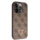 6368 GUESS HC PU LEATHER 4G LOGO STRASS BROWN IP14 PRO