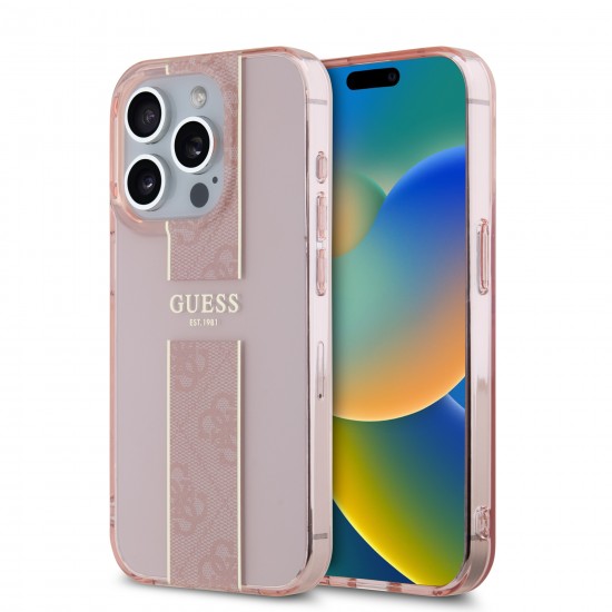 6649 GUESS HC IML 4G STRIPE PINK IP15 PRO MAX