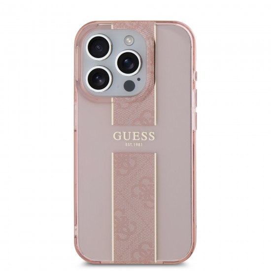 6649 GUESS HC IML 4G STRIPE PINK IP15 PRO MAX