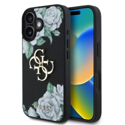 6927 GUESS HC GRAINED PU ROSES AND BIG 4G LOGO BLACK IP16