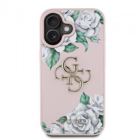7078 GUESS HC GRAINED PU ROSES AND BIG 4G LOGO PINK IP16