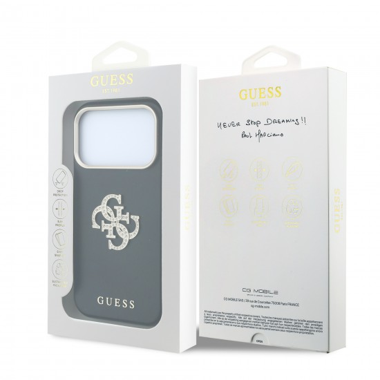 4269 GUESS HC SW SMOOTH IP18 PRO BLACK PU & BIG STRASS LOGO 