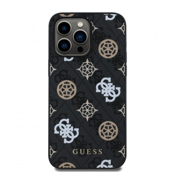 2887 GUESS HC MAGSAFE PU PEONY ON 4G BACKGROUND BLACK IP15 PRO