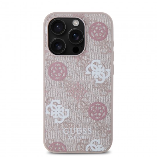 3334 GUESS HC MAGSAFE PU PEONY ON 4G BACKGROUND PINK IP15 PRO