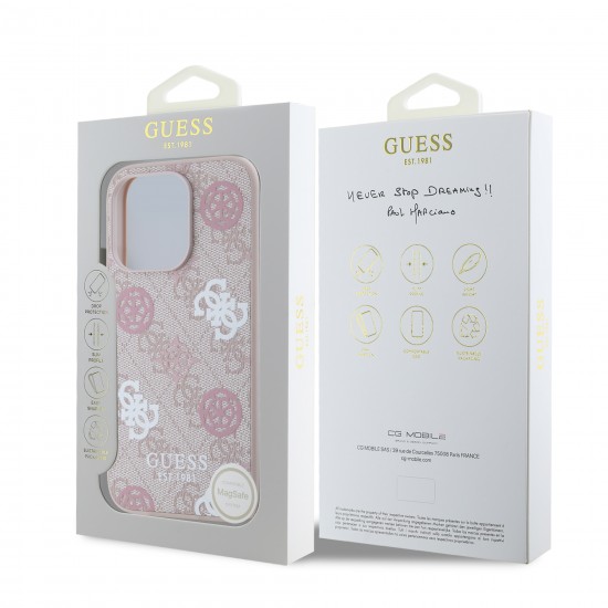 3334 GUESS HC MAGSAFE PU PEONY ON 4G BACKGROUND PINK IP15 PRO