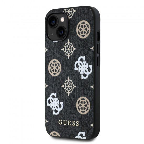 2870 GUESS HC MAGSAFE PU PEONY ON 4G BACKGROUND BLACK IP15
