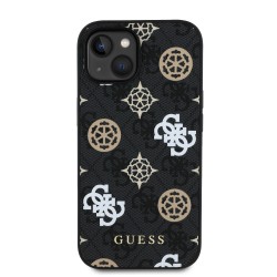 2870 GUESS HC MAGSAFE PU PEONY ON 4G BACKGROUND BLACK IP15