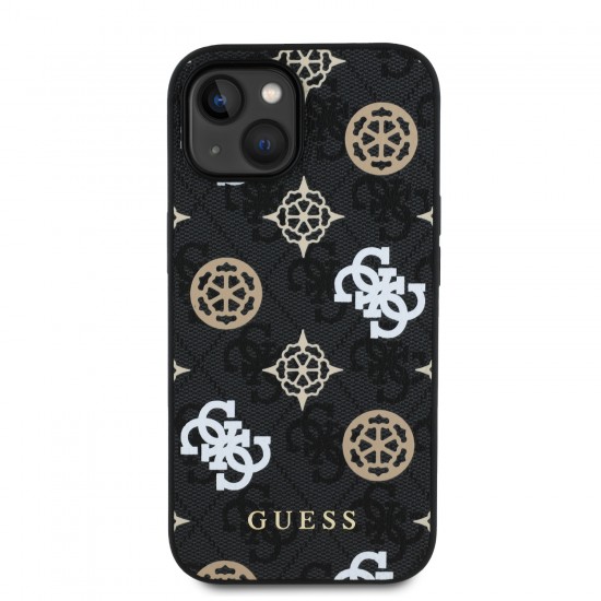 2870 GUESS HC MAGSAFE PU PEONY ON 4G BACKGROUND BLACK IP15