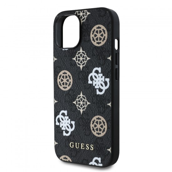 2870 GUESS HC MAGSAFE PU PEONY ON 4G BACKGROUND BLACK IP15