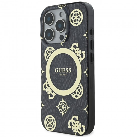 9897 GUESS HC MAGSAFE IML PEONY ON 4G BACKGROUND BLACK IP15 PRO MAX