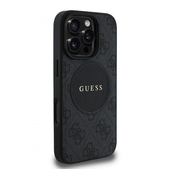 6347 GUESS HC MAGSAFE PU 4G CIRCLE W/ CLASSIC LOGO BLACK IP16 PRO
