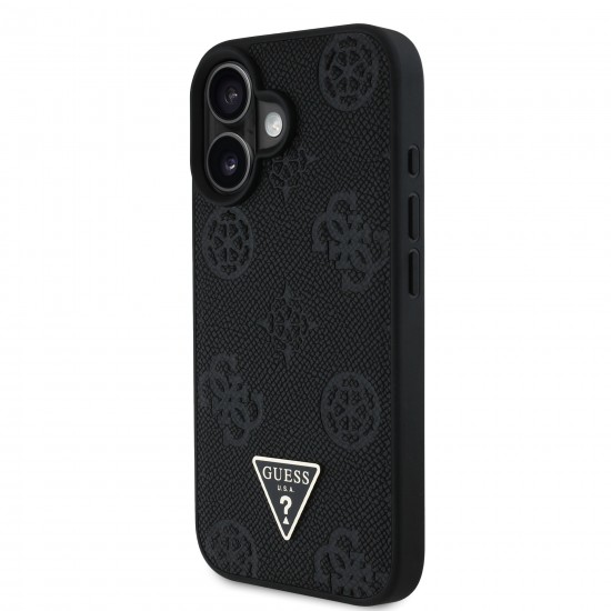7528 GUESS HC MAGSAFE GRAINED PU HOT STAMP TRIANGLE BLACK IP16