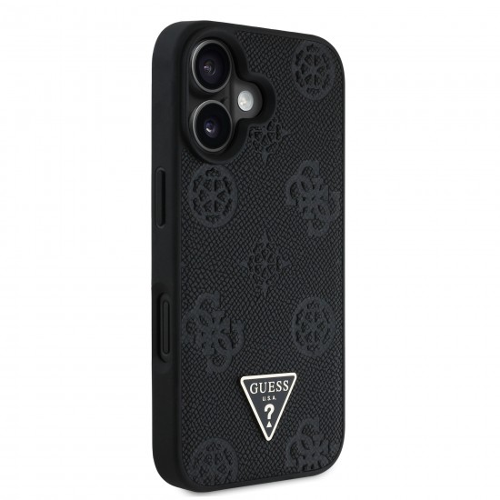 7528 GUESS HC MAGSAFE GRAINED PU HOT STAMP TRIANGLE BLACK IP16