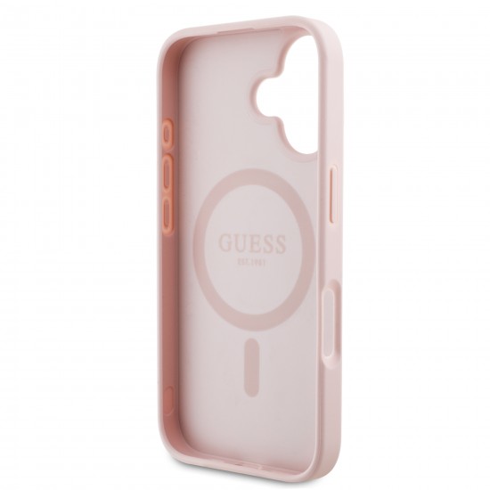 7672 GUESS HC MAG GRAINED PU HOT STAMP PEONY TRIANGLE PINK IP16