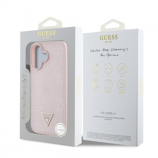 7672 GUESS HC MAG GRAINED PU HOT STAMP PEONY TRIANGLE PINK IP16