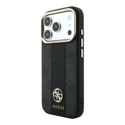2517 GUESS HC MAGSAFE 4G W/ IP18 PRO MAX PU STRIPE ROUND AND CLASSIC LOGOS BLACK 
