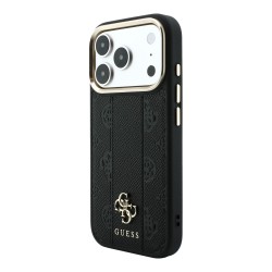 3231 GUESS HC MAGSAFE PU IP18 PRO MAX BLACK STRIPE HS PEONY 4G LOGO 