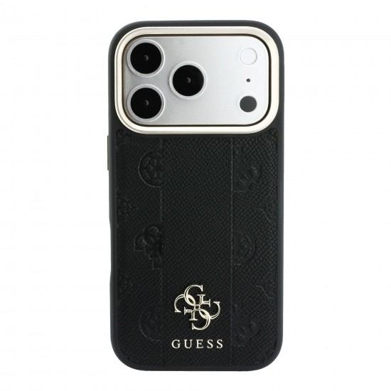 3231 GUESS HC MAGSAFE PU IP18 PRO MAX BLACK STRIPE HS PEONY 4G LOGO 
