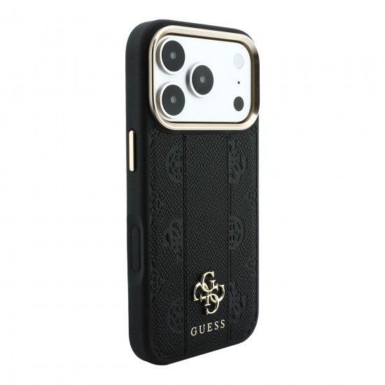 3231 GUESS HC MAGSAFE PU IP18 PRO MAX BLACK STRIPE HS PEONY 4G LOGO 